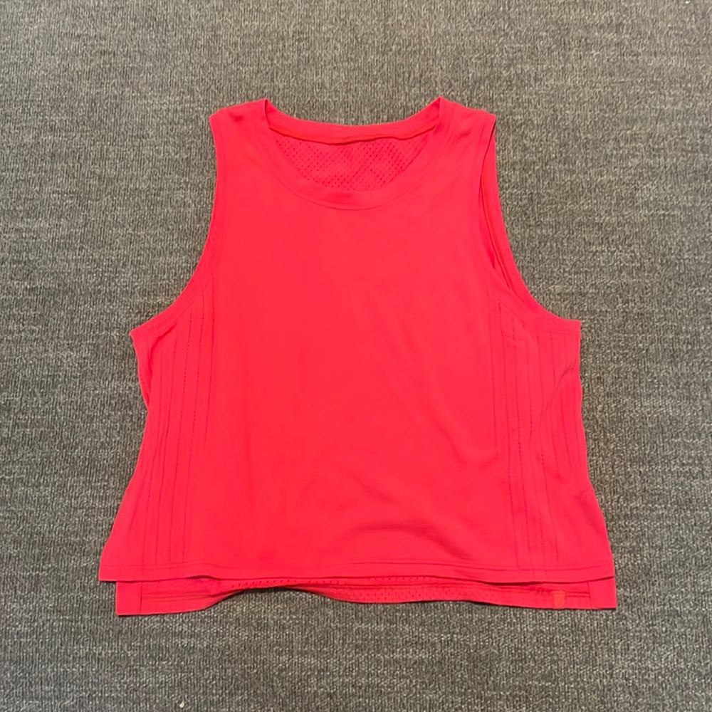 Pink Lululemon high neck tank top